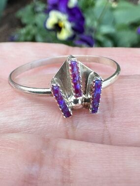 Zuni Purple Lab Opal Sterling Ring - Size 9